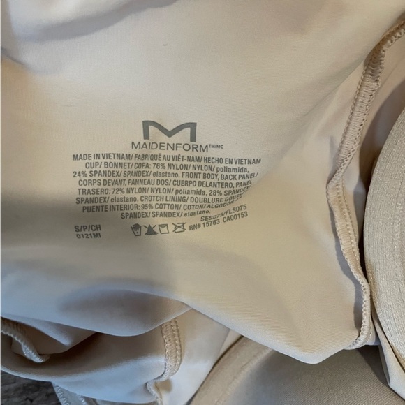 Maidenform Tan Bodysuit Shapewear Size Small - Picture 4 of 6
